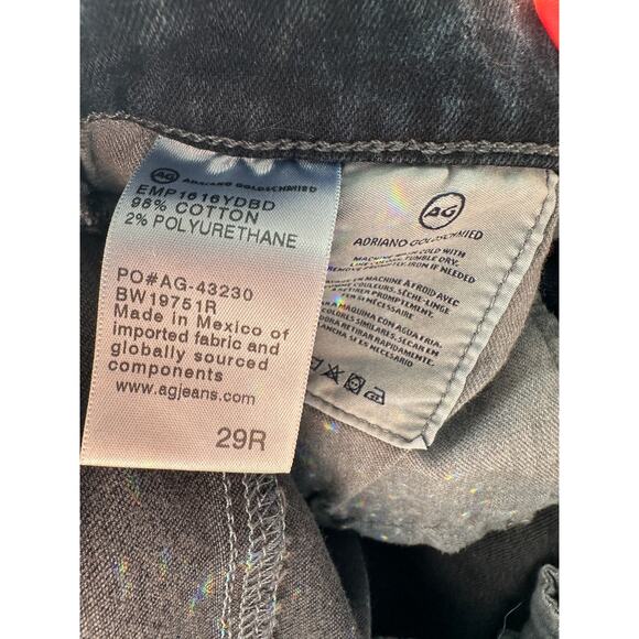 AG The Harper Straight Jeans Dark Wash Black-Blue Women’s 29R - Picture 9 of 13